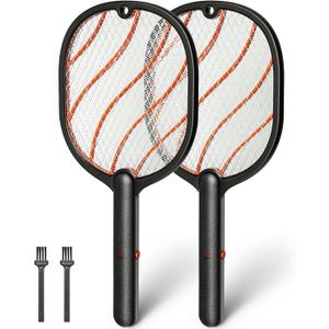 2 Pack Zapper Electric Zapper - Indoor Outdoor Zapping Racket for Control - Safe to Touch with 3-Layer Safety Mesh