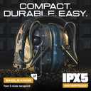 M300A Ear Protection For Gun Range - Shooting Ear Muffs with Ergonomic Gel Cushions, IPX5 Waterproof Gear (Black)