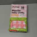 Pureegg Plastic Table Cloth Disposable 10 Pack, 54 x 108 Inch Table Cloths, Party, Picnic, Decorative Gingham Tablecloths, Rectangle, Pink and White Checkered Cover, Leakproof & Sturdy, Pink Plaid
