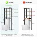 GRUSIGN Over-The-Toilet Storage Shelf, 4-Tier Bathroom Organizer Shelf, Freestanding Space Saver Shelves Over Toilet with Adjustable Shelf for Bathroom, Brown