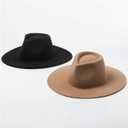 2 Pcs Classic Western Cowboy Hat for Men Felt Wide Brim Hats Women Belt Buckle Panama for Adults Kids Party