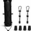 Trekking Pole Quiver for Trail Running, Waterproof Carry Bag for Folding Trekking Poles & Z-Poles, Pole Holder for Hydration Vest & Lightweight Backpack, with 2 Bungee Cords & 4 Rubber Tips