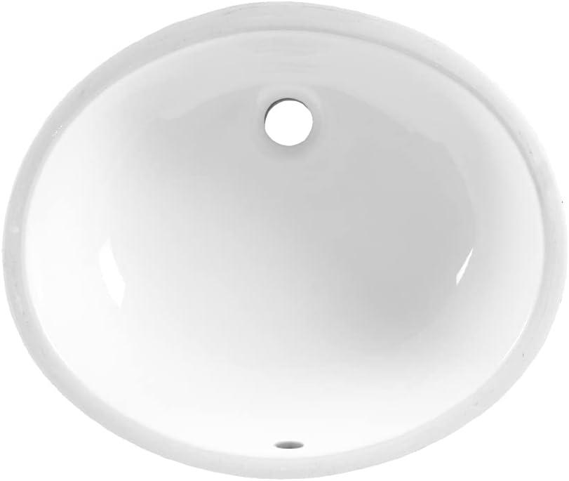 American Standard 0497.221.020 Ovalyn 19-Inch Basin Undercounter Sink with Front Overflow, White, 1.25 Inch