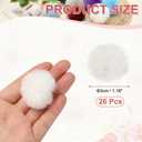 PATIKIL 1.2 Inch Faux Fur Pom Poms for Hats, 26 Pcs Soft Faux Rabbit Fur Small Fluffy Pompom Balls with Elastic Loop for DIY Crafts Keychains Removable Knitting Accessories, White