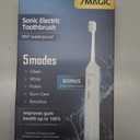 7MAGIC Sonic Electric Toothbrush for Adults and Kids - Up to 180 Days Runtime, 42000 VPM Powered Toothbrush, 5 Modes & 3 Intensities for Sensitive Teeth & Braces, Includes 8 Brush Heads, White