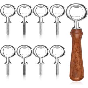 Metal Bottle Opener Kit 8 Pcs Stainless Blank Bottle Openers Inserts Hardware for Wedding Wine Party DIY Project Craft Flat Wood Turning (Silver, 8 Pieces)