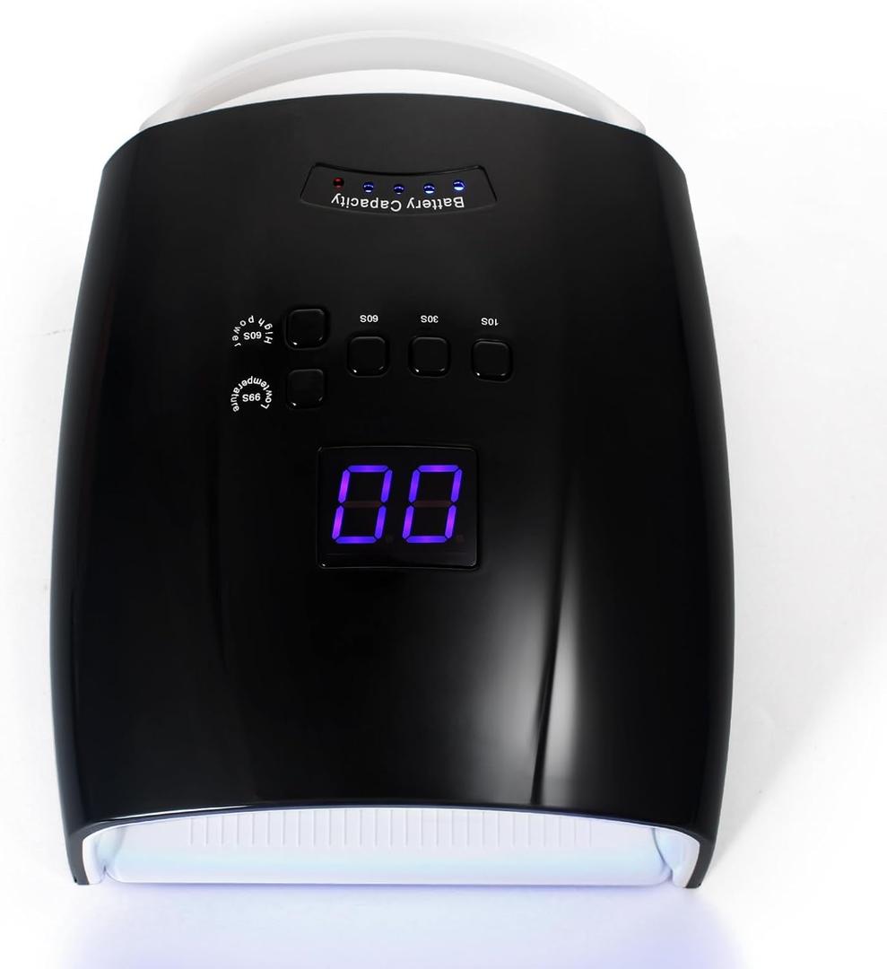 48 Watt UV LED Nail Lamp Rechargeable Cordless Gel UV Light for Nails, Professional Nail Dryer with 5 Timer Setting & Auto Sensor,Wireless Fast UV Nail Light Curing Lamp for Salon & Home (Black)