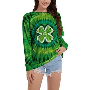 TMSD Women's Mardi Gras St Patrick's Day Sweatshirt Raglan Sleeve Crew Neck Top, XXL