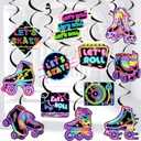 Roller Skate Party Decorations Hanging Swirls Roller Sakting Party Decorations Roller Skate Party Favors Ceiling Decorations Hanging for Skating Themed Party