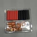 10pcs 4 Awg - 3/8" (M10) TKDMR Wire Lugs Ring Terminal Connectors Ends, UL Listed Heavy Duty for Battery Cable Lug Wire Electrical Eyelets with 4:1 Dual Wall Adhesive Heat Shrink