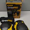 GRENPRO Black Knee Pads for Work - Heavy Duty EVA & Gel Support for Construction, Flooring, Gardening and Cleaning, One Size