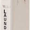 45L Slim Laundry Hamper,Standable Collapsible Slim Laundry Basket,Tall Laundry Hamper Narrow Clothes Hamper for Small Space Beige (Slim 22", Beige/S)