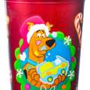 Spoontiques Acrylic Foil Cup with Straw, 20oz - Metallic Locking, Double Wall Insulated, BPA Free - Scooby Doo Christmas