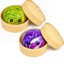 Green and Purple Dumpling Squishies New Mystery Squishies Dumpling with Box Stress Relief Balls Sensory Toys Desk Squeeze Toys Gift(2PCS)