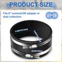 Therwen 2 Pcs 6 Inch Dust Control Flex Cuff with Adjustable Hose Clamps, Flexible PVC Coupling with Stainless Steel Clamps, Black Hose Connector Ports