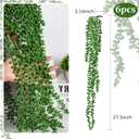 RECUTMS 6pcs Artificial Succulents Hanging Plants Fake Hanging String of Pearls Plant Faux Greenery Wall Plants for Spring Indoor Outdoor Home Bedroom Patio Garden Easter Decor