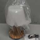 Outdoor Battery Operated Table Lamp Waterproof, 4000mAh Cordless Table Lamp Rechargeable, Touch Dimmable Desk Lamp, LED Night Light for Patio Camping Restaurant Home (Wood Grain, 9.6in)