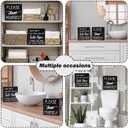 2 PCS Farmhouse Bathroom Signs Decor Wood Box Sign, Rustic Bathroom Wall Art Decor, Funny Restroom Guest Bathroom Decor for Shelves and Wall Black