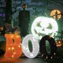 Christmas Decorations Illuminated Sign Boo Perfect for Christmas Decorations, Suitable for Indoor and Outdoor use on porches, Gardens, and lawns.