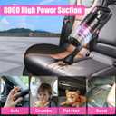 Viewsun Car Vacuum Cordless Rechargeable, 8000PA High Power Handheld Vacuum Cleaner with 19PCS Car Cleaning Kit, Pink Auto Accessories for Women Gift