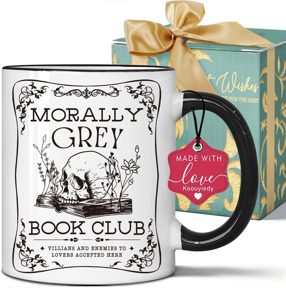 Book Club Gothic Skeleton Mug Gifts for Books Lover - Unique Gift for Fantasy Book Lovers, Bookish Gifts, Librarian Gift for Readers Bookworm