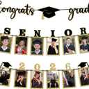 Senior 2026 Graduation Picture Banner Party Decorations, DIY Congrats Grad Grad Photo Banner for High School College Classroom Parties Supplies - Fits photos up to 4"x6" (Senior Black)