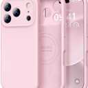 Vooii Magnetic for iPhone 17 Pro Max Case, Compatible with Magsafe (Premium Liquid Silicone) (Integrated Camera Control Button) Full Body Protective Anti-Scratch Microfiber Lining 6.9 inch, Chalk Pink