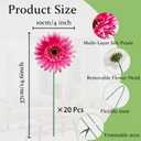 20 Pcs Fake Silk Gerbera Daisy Artificial Flowers with Stems Faux Daisies Flower Bulk for DIY Art Crafts Home Wedding Party Vase Centerpieces Tables Garland Wreath Decoration (Pink)