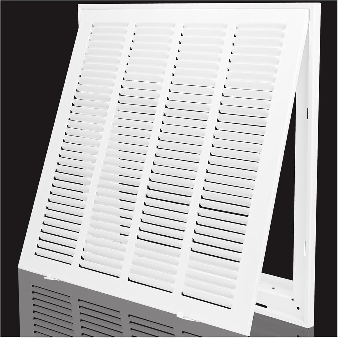 16 x 16 Inch Return Air Vent Cover for Wall Ceiling, Steel AC Return Air Filter Grille Fits Duct Opening 16 x 16”, HVAC Vent Cover Grill, Holds 1" Air Filter