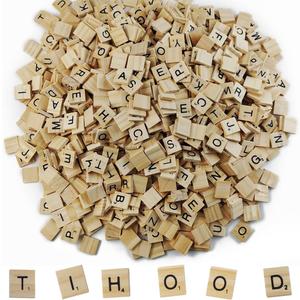 TIHOOD 1000PCS Wooden Letter Tiles for Crafts, Wood Tiles, DIY Gift Decoration, Making Alphabet Coasters and Crossword Game