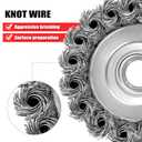 POLIWELL 12 Pack Wire Wheel Brush for Angle Grinder, 6pcs 4 Wheel Brushes, 6pcs 3 Cup Brush Set for 4 1/2 Grinders, 5/8 -11 Threaded Arbor, 0.020In Twisted Knotted Carbon Steel for Removal Rust