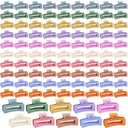 XunYee 100 Pcs Hair Claw Clips Bulk Large Square Jaw Headwear Clips Set for Women Nonslip Rectangle Hair Accessories Clip for Girl Women Gifts Beauty(3.4'',Frosted Color)