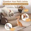 Zerbuger Dog Ramp and Stair for Bed 16" H-20 H,3-Step Cat Stair for Sofa and Chair,4-Step Dog Ramp for High Bed and Window,Durable Nonslip Fabric Cover for Indoor (Coffee-16 H, Pet Friendly, 3)