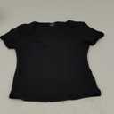 PUMIEY Women's V Neck Short Sleeve T Shirts Slim Fit Going Out Tops Sexy Basic Tee Sharp Collection Size M