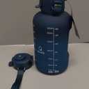 AQUAFIT 1 Gallon Water Bottle with Time Marker - Straw & Chug Lid - BPA Free Gym Water Bottle with Straw - Big Gallon Jug (Nebula 2, 128 oz - 2 Lids)