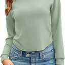 Totatuit Women Cute Long Sleeve Crop Tops Casual Crewneck Cropped Sweatshirts Boxy Fall Tshirts Atheltic Workout Tee, XL