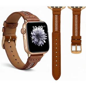MORWLAT Slim Leather Band for Apple Watch 38mm/40mm/41mm/42mm(series 11 10), Women