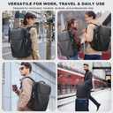 Vacuum Backpack Travel Expandable Compression Carry On Backpack with Vacuum Pump, Water-Resistant TSA Lock Travel Bag, 17" Laptop Backpack for Men Women, Business Airplane Flight Luggage, Black