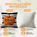 Fall Pumpkin Pillow Cover 18x18 Fall Decor Cushion Cover Autumn Stripe Throw Pillow Cover Thanksgiving Farmhouse Decorative Cushion Cases 18x18 Set of 4 (Dark Tones)