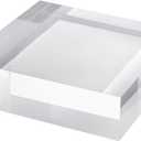 CiaoHER 2in Thickness Solid Acrylic Cube Display Block Clear Polished Pedestal Stand Riser Solid Base 2'' x 7" x 7", 1 Pack