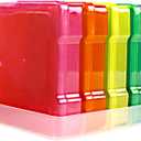 novelinks 6 Pack 4x6 Photo Storage Boxes  Multi-Colored Plastic Organizer Cases with Lids  Picture Storage Containers for Photos, Crafts, Cards & Scrapbooking