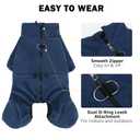 SCENEREAL Fleece Dog Winter Coat with Harness Built in, Soft Pajamas Warm Dog Sweater, Cold Weather Pet Jacket Jumpsuit Apparel Outfit for Small Dogs Walking Hiking Sleep, Navy S