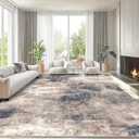 AMADA HOMEFURNISHING 8x10 Area Rugs for Living Room, Modern Abstract Rug with Non-Slip Backing & Low Pile, Large Washable Rug with Abstract Pattern for Bedroom, Dinning Room, Home Office,Brown