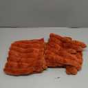 18x18 Throw Pillow Covers Set of 2, Decorative Faux Fur Covers for Bed, Couch Soft Fluffy Pillow Cover with Velvet Back for Living Room, Neutral Home Dcor Accent for Sofa - Burnt Orange