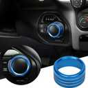 JWWY Gear Shift Switch Knob Cover Trim for Dodge 2018-2024+ RAM 1500 Special Editions, Blue Hollow Aluminum Alloy