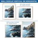 Hongkee 24x30 Frame Set of 2, Distressed White Wood Style - Display 18x24 Picture Frame with Mat or 24 x 30 Poster without Mat, Wall Mounting Horizontal and Vertical