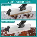 62" Carpet Rake for Pet Hair Removal Adjustable Carpet Broom Bundle with Carpet Scraper & Hair Picker, Pet Hair Removal Tool for Dog & Cat Hair, Rug Rake Carpet Brush for Furniture & Carpets