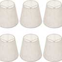 6 Pcs Chandelier Lamp Shades 5 Inch, Mini Chandelier Shades Clip On for Table Lamps Wall Lamp Replacement, Natural Linen Mini Lamps Shade, 3.5 x 5 x 5.5 in (Top Height Bottom)