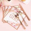 175 PCS Baby Shower Decorations for Girl, Floral Baby Shower Plates and Cups and Napkins Sets Serve 25, It's a Girl Plates Set for Baby Girl Gender Reveal Birthday Party Decorations