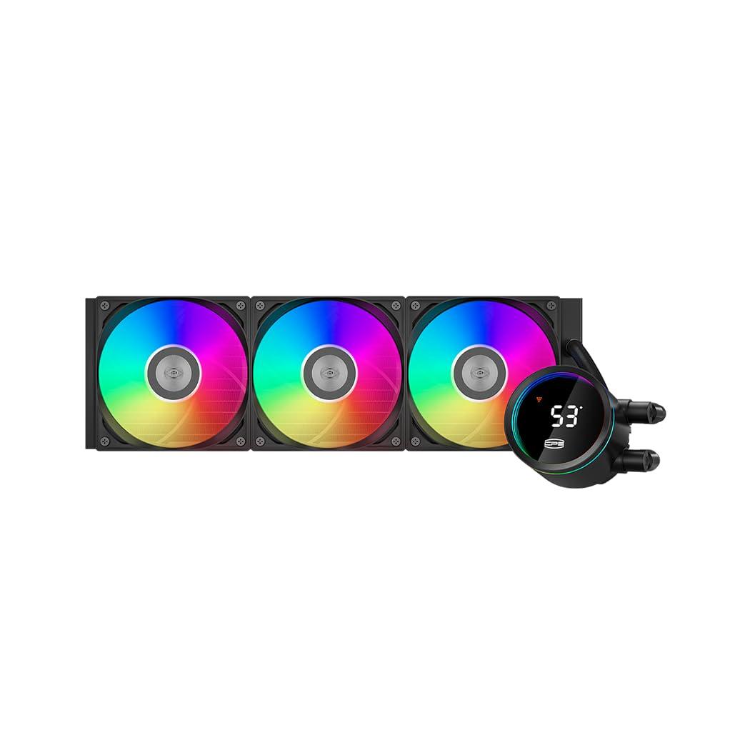 PCCOOLER ARGB CPU Cooler, 360mm AIO Water Cooling with 120mm Silent ARGB Fans, Infinite Halo Lighting, Compatible with Intel LGA 115X/1200/1700/20XX & AMD AM4/AM5(CPS DA360 Pro)